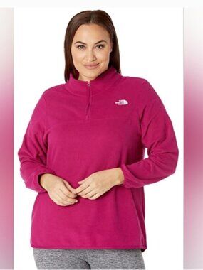 The North Face TKA 100 Glacier 1/4 Zip Fleece Pullover Pink/Magenta Women’s XXL